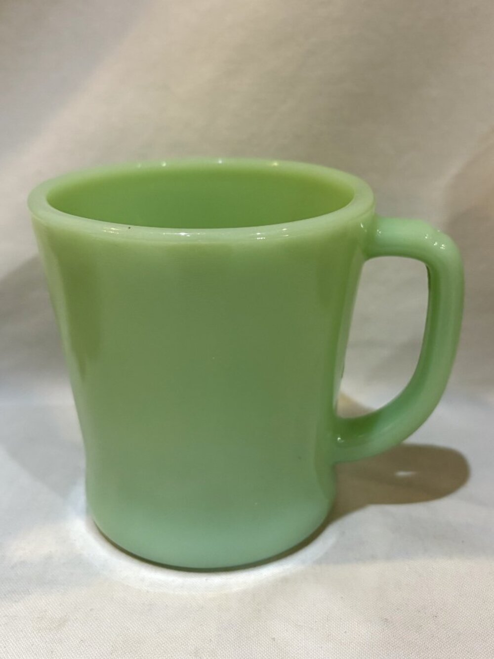 Vintage Fire King Ware Jadeite Green D-Handle Glass Mug